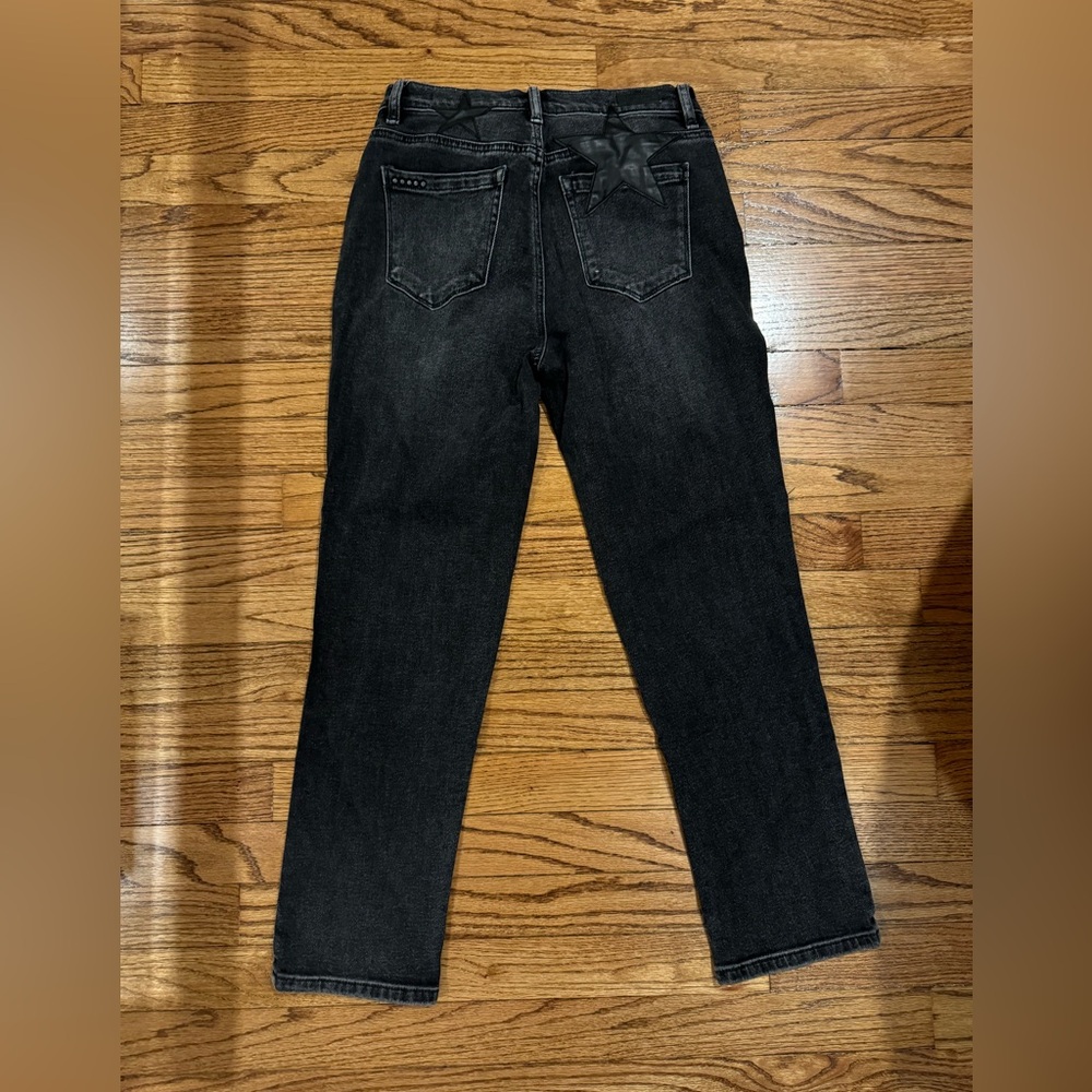 BLANK NYC Madison Cropped Jeans with Black Leather Stars